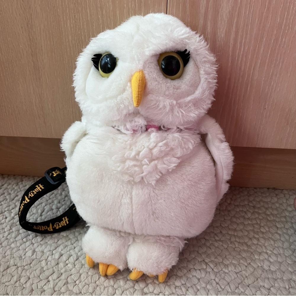Vintage Harry Potter Hedwig Owl Plush Backpack Warner Bros 2000s RARE Purse Bag‌